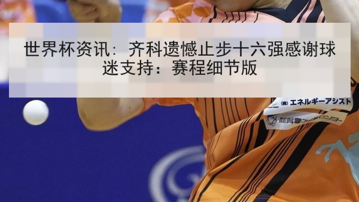世界杯资讯: 齐科遗憾止步十六强感谢球迷支持：赛程细节版