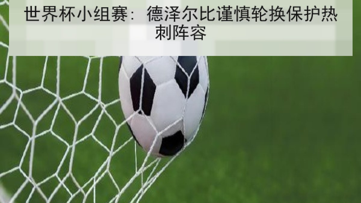 世界杯小组赛: 德泽尔比谨慎轮换保护热刺阵容