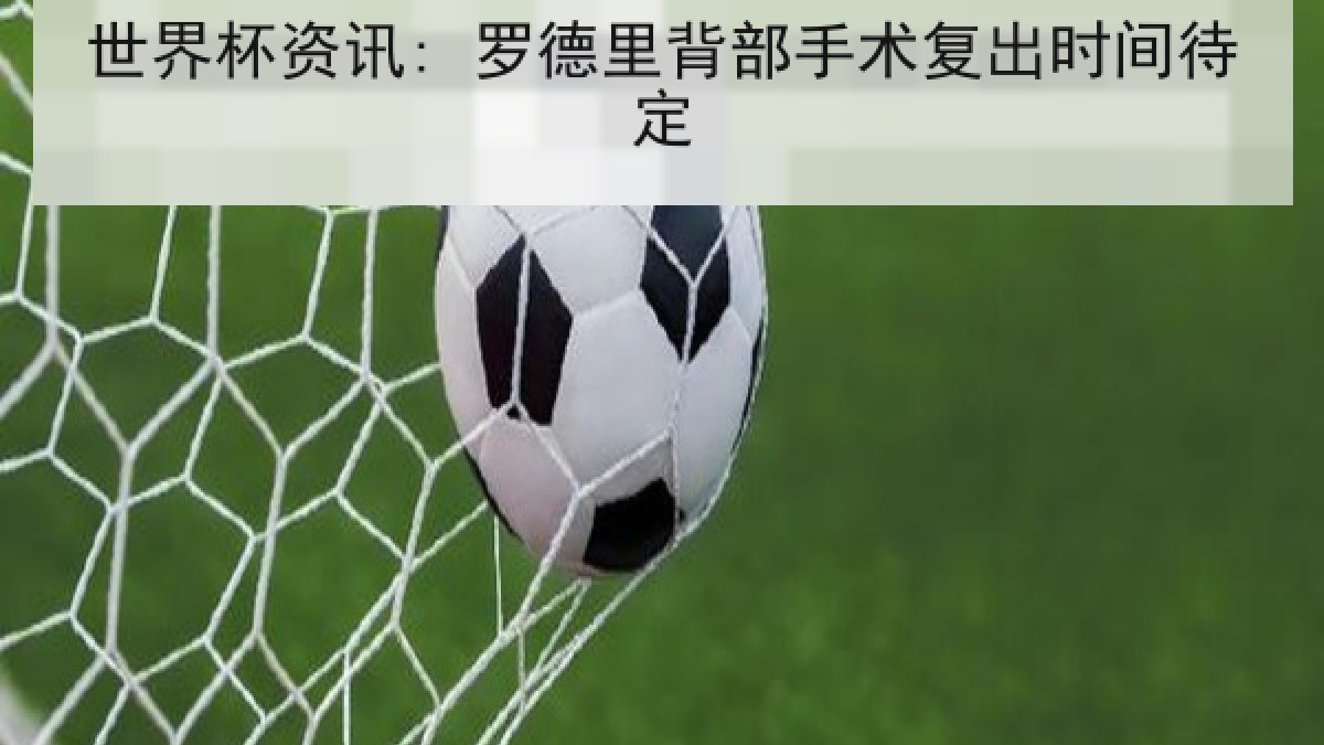 世界杯资讯: 罗德里背部手术复出时间待定